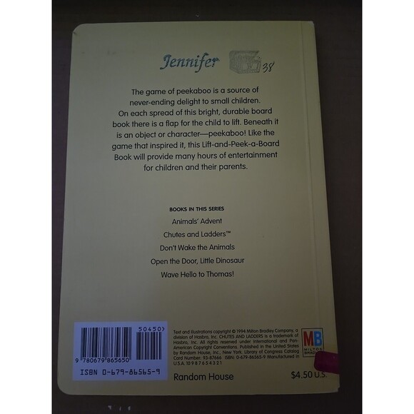 Chutes and Ladders by Carolyn Bracken 1994 Hardcover By Random House Lift / Peek - Picture 4 of 7